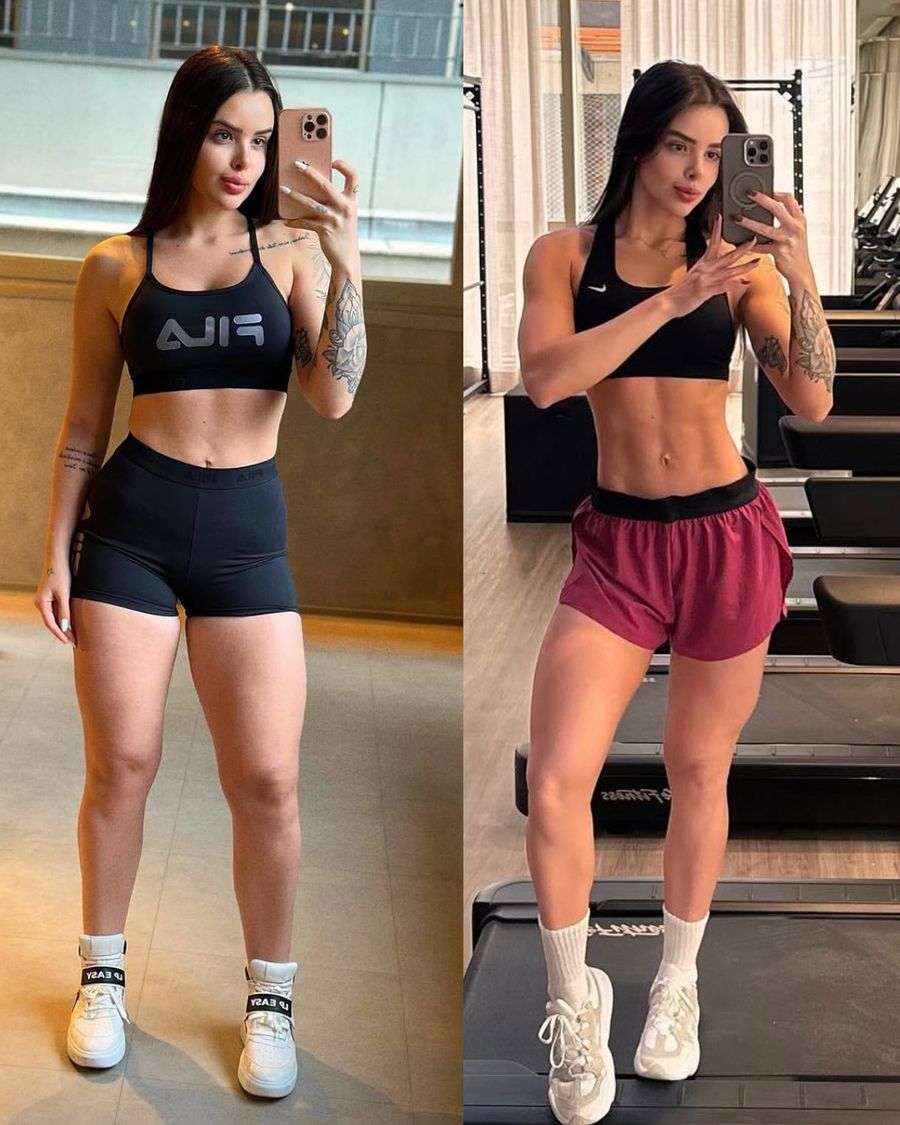 Antes e depois de aluna TR Team na academia